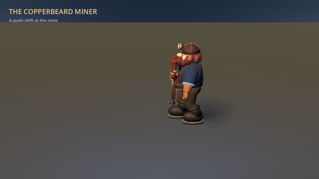 GPT-6.1 Sol's dwarf walking across a plain floor in its own Godot scene, under a title bar that reads The Copperbeard Miner.